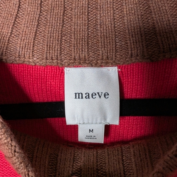 Maeve The Chandler Red And Brown Sweater Pullover sz M NWT - Picture 5 of 9